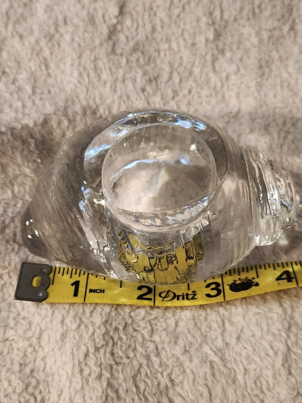 Vintage Nybro Sweden Paul Isling Crystal Seashell Votive Candle Holder